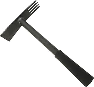 Tierra Garden DeWit Comby Hoe - 4 Tine Cultivator and Straight Edge, Head 7.7" L x 1.9" W Total: 13.6" L