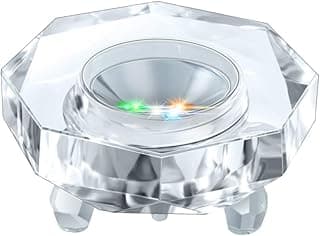 IFOLAINA Crystal LED Light Base for 3D Display - Pedestal for Glass Art Figurines - Multicolor Stand - Color Changing - Wired - Flat Top - Octagon Base