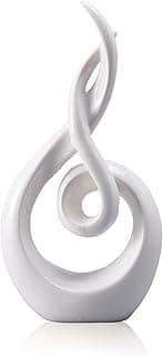 Modern Abstract Art Table Decoration - Ceramic Statue Modern White Ornaments for Living Room Great Gift Idea Home Décor 5 * 2.5 * 10.5 inch Gift Box Included