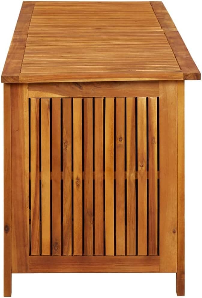 vidaXL Outdoor Storage Box, [Load Capacity Gallon] Deck Box with Gas-Lift Lid, Storage Chest with Water-Resistant Zippered Bag Inside, 68.9''x19.7''x22.8'', Solid Acacia Wood