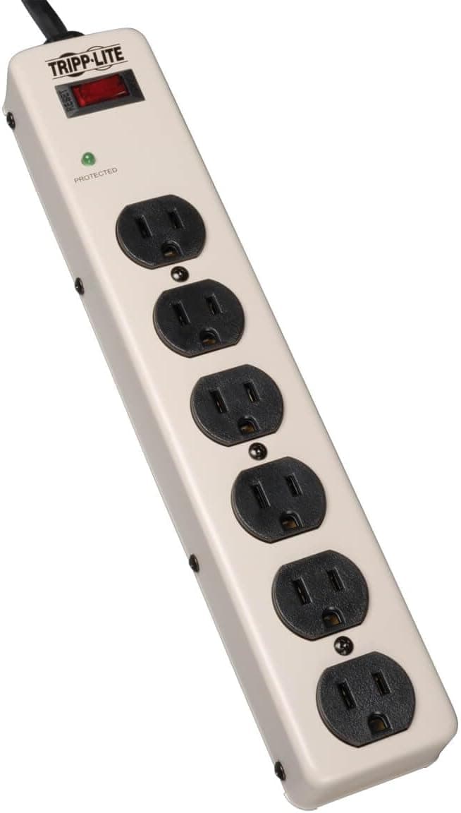 Tripp Lite 6 Outlet Surge Protector Power Strip, 6ft Cord, Commercial-Grade, Metal, (PM6SN1)