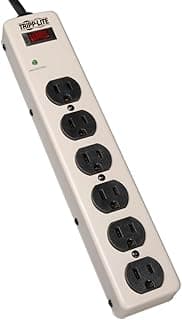 Tripp Lite 6 Outlet Surge Protector Power Strip, 6ft Cord, Commercial-Grade, Metal, (PM6SN1)