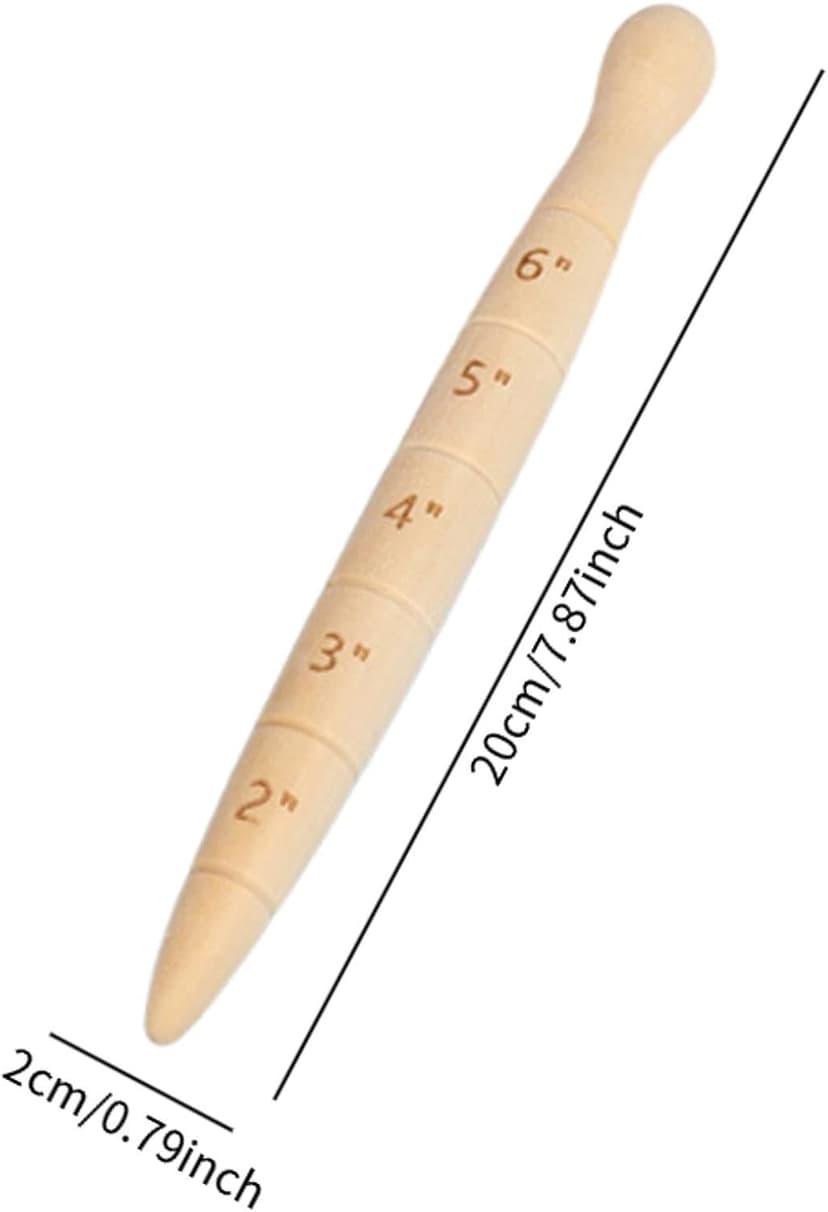 Wooden Seed Dibber with Measurement Handheld Save Time Ergonomic Round Handle Quick Efficient Seed Planter Tool Tapered Gauge