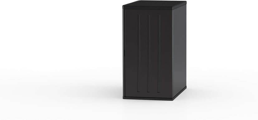 Suncast Commercial Heavy-Duty 9 Cubic Ft. Resin Storage Cabinet with Lockable Handles, Adjustable Metal-Reinforced Shelves for Garage or Workspace, Black, Made in The USA
