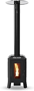 75,000 BTU Outdoor Patio Heaters, Wood Pellet Outdoor Patio Heater with Glass Window, Pellet Heaters for Outdoor Use, Home, Gardens & Commercial