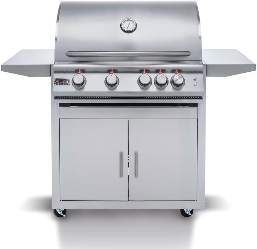 Blaze Outdoor Grill | Freestanding 32-inch Stainless Steel Propane Gas BBQ Grill | 4 Burner | Premium Outdoor Kitchen Grilling | Rear Infrared Burner & Grill Lights