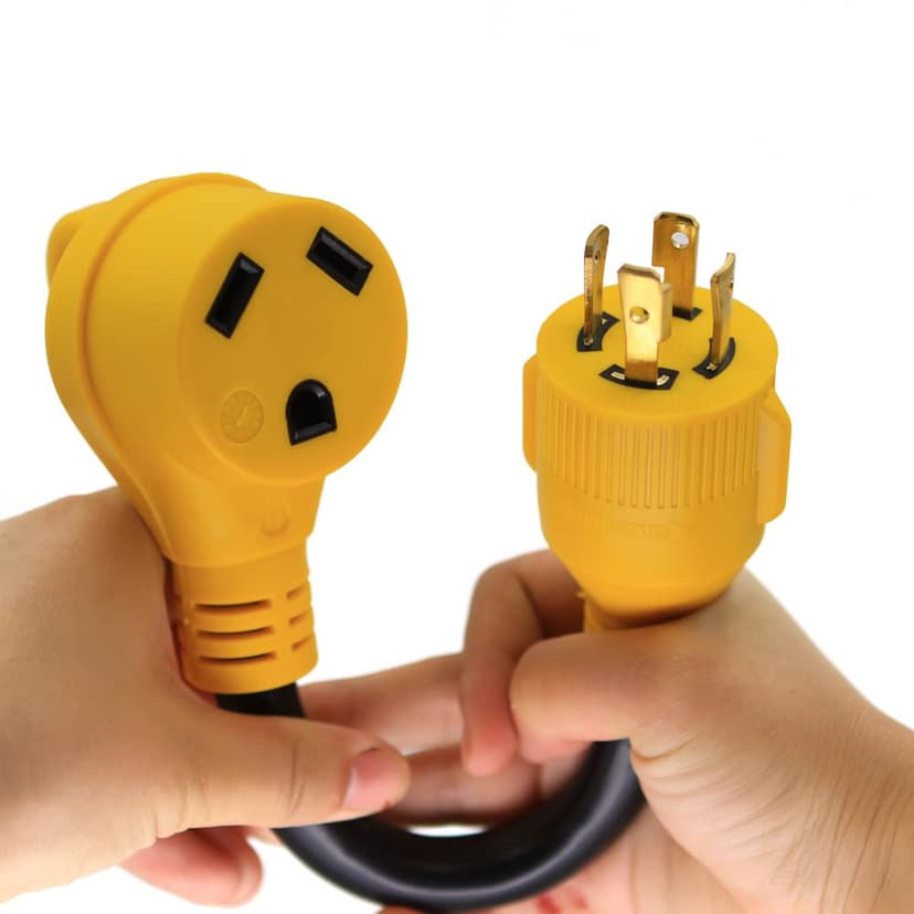 30 Amp Generator to RV Power Adapter,4-Prong 125/250V Male Locking Plug to Run 30A RV Camper Trailer - NEMA L14-30P to TT-30R RV Extension Cord,30 Amp 125V RV Outlet,STW10/3,12-inch