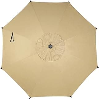 Abba Patio 9FT Lyon Outdoor Patio Umbrella Cover Replacement, 9 Sturdy Ribs UV Protection Waterproof for Garden Deck Backyard Pool,Only Umbrella Replacement Canopy,Tan