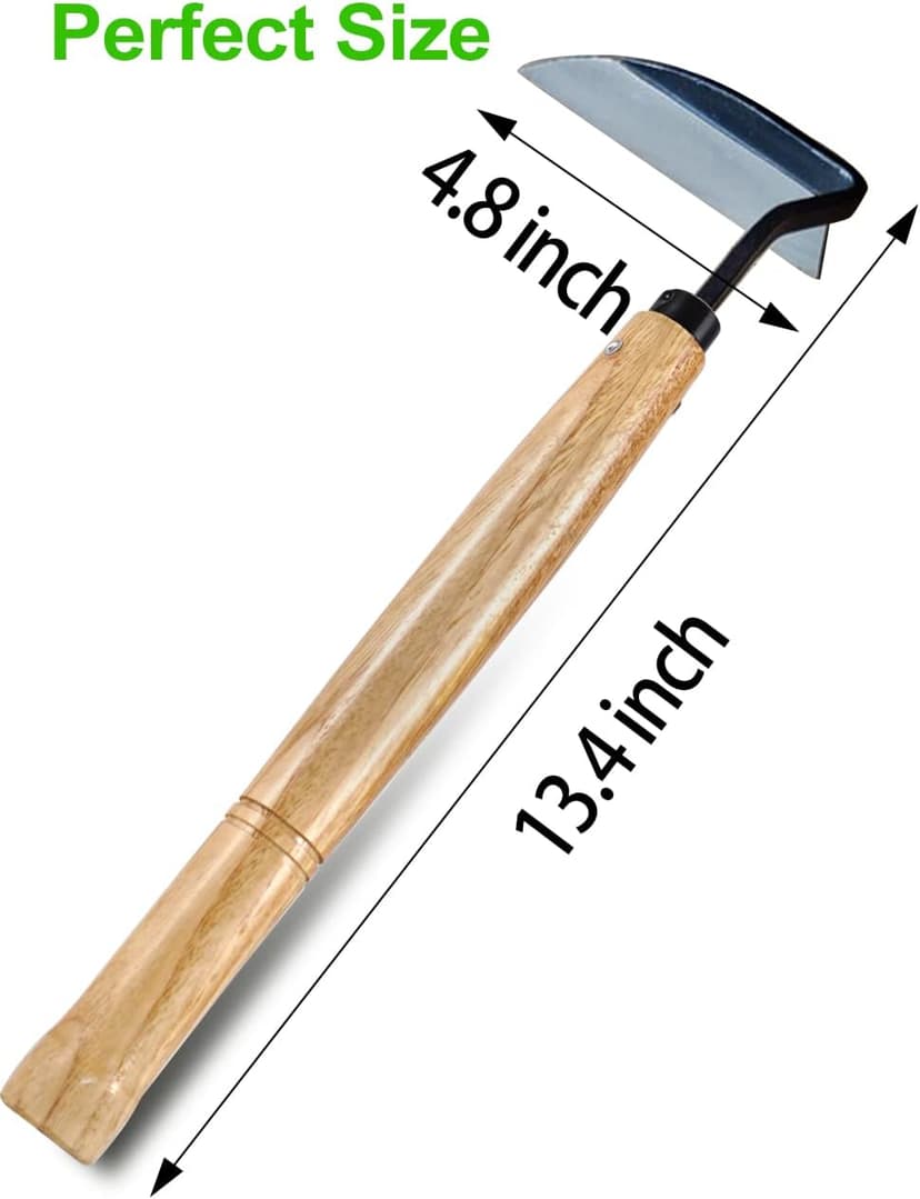 TOYPOPOR Japanese Weeding Sickle Hoe, Gardening Tools, Weed Remover, Hand Weed Cutter, Kama Twisted Scythe with High Carbon Steel Blade for Cutting Grass, Soil loosening, harvesting, Digging