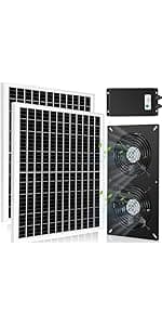 Solar 3 Fan Kit, 25W Solar Panel Powered Exhaust Fan for Outdoor Chicken Coop, Greenhouse & Shed, Intake or Exhaust Air for Cooling, IP67 Waterproof, 3500RPM, 15 FT Long Cord