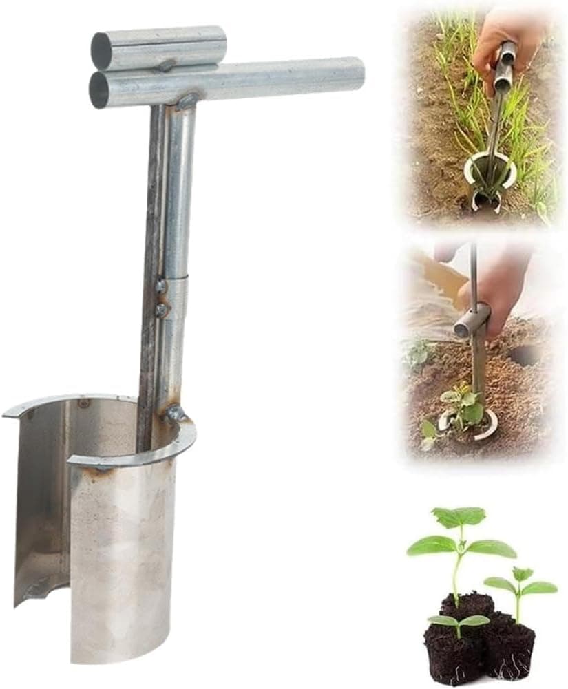 Bulb Planter Tool, 2025 New Plant and Fruit Tree Seedling Transplanter,Heavy Duty Stainless Steel Seed Planting Tools for Digging Holes Sowing Plant Bulb