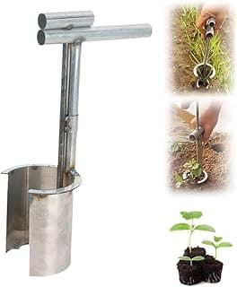 Bulb Planter Tool, 2025 New Plant and Fruit Tree Seedling Transplanter,Heavy Duty Stainless Steel Seed Planting Tools for Digging Holes Sowing Plant Bulb