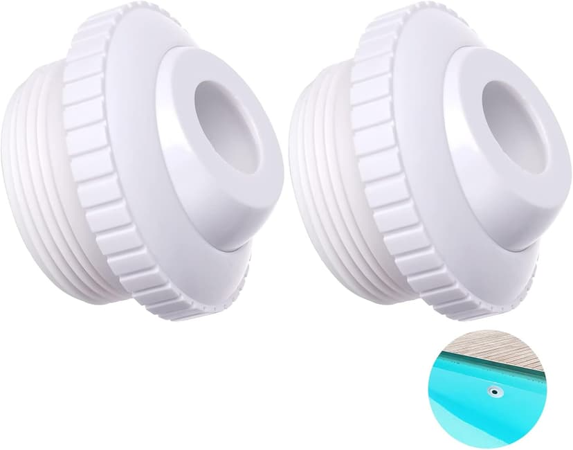 Thinp 2 Pieces Pool Jet Nozzles, 3/4" Directional Flow Eyeball Inlet Jet, Swimming Pool Return Jet Replacement Parts Fittings Spa with 1-1/2 Inch MIP Thread Pool Accessories for Cleaning