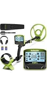 13" Metal Detector for Adults Professional, Double-D Waterproof Search Coil Gold Finder with Pinpoint, High Sensitivity DISC Mode, LCD Backlight Display Gold Detector