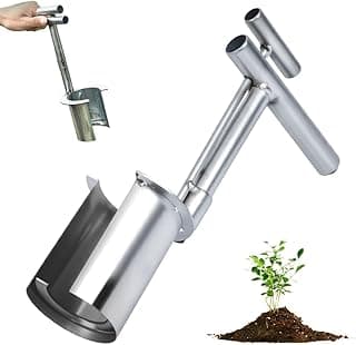Bulb Planter Tool Stainless Steel, 2025 New Garden Seedling Transplanter, Easy Seed & Bulb Planting Tool for Flowers, Vegetables, Fruit Trees, Heavy-Duty Garden Hand Tool (1PC)