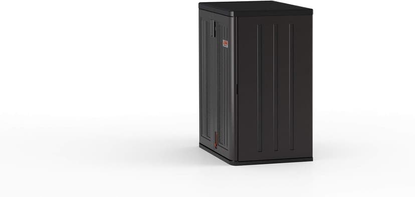 Suncast Commercial Heavy-Duty 9 Cubic Ft. Resin Storage Cabinet with Lockable Handles, Adjustable Metal-Reinforced Shelves for Garage or Workspace, Black, Made in The USA