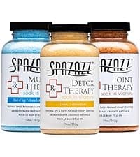 Spazazz Aromatherapy Spa and Bath Salts Crystals RX Therapy Collection 2 Pack Bundle- One 19 Oz Jar Each Spazazz Muscle Therapy and Joint Therapy- Dead Sea Bath Salt Crystals