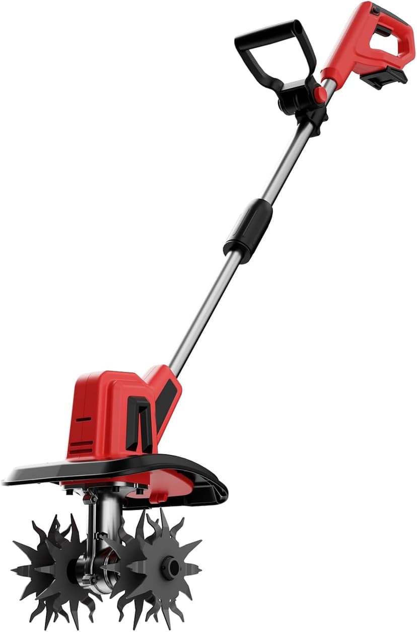 MaxMore Cordless Tiller Cultivator Compatible with Milwaukee 18V Battery (Tool Only), Electric Garden Rototiller with 48 Steel Tines, 8.7" Tilling Width, 6.3" Depth for Gardening, Soil Turning