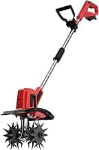 MaxMore Cordless Tiller Cultivator Compatible with Milwaukee 18V Battery (Tool Only), Electric Garden Rototiller with 48 Steel Tines, 8.7" Tilling Width, 6.3" Depth for Gardening, Soil Turning