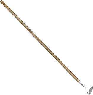 Haliaeetus Sickle Hoe, 58'' Long Handle Japanese Hand Hoe for Standing to Remove Weed, Stainless Steel Scraper Hoe, Bent Angle Weeding Sickle for Fastly Scraping Out Weed on Flower Bed, Between Plants