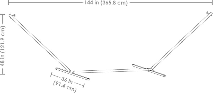 Sunnydaze Steel Hammock Stand for Outside - 350-Pound Capacity Indoor/Outdoor Hammock Stand Only - Black Powder-Coated Finish - 12-Foot