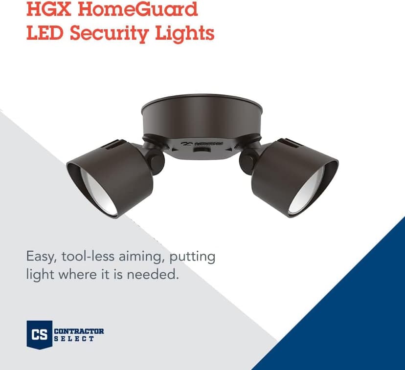 Lithonia Lighting HGX LED 2RH 40K 120 DDB M2 HomeGuard Security Flood Lights 2750 Lumens, 2-Light, No Sensor, Dark Bronze