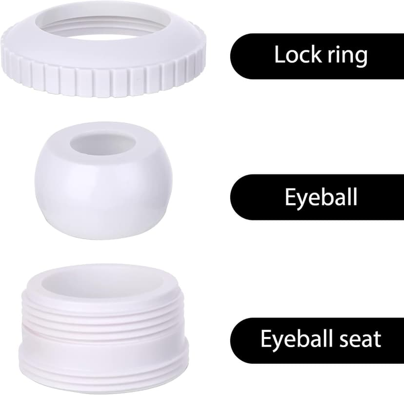 Thinp 2 Pieces Pool Jet Nozzles, 3/4" Directional Flow Eyeball Inlet Jet, Swimming Pool Return Jet Replacement Parts Fittings Spa with 1-1/2 Inch MIP Thread Pool Accessories for Cleaning
