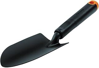 Fiskars Ergo Trowel, for Tough Soil, Length 30cm, Durable Steel Head/Plastic Handle, Black/Orange, 1027017