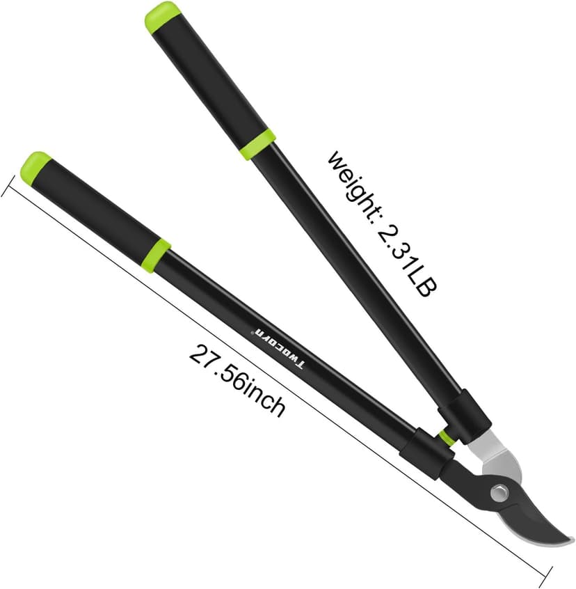28" Garden Bypass Lopper with Steel Blade, Tree Trimmer Branch Cutter for 1.5’’ Cutting Capacity