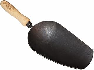 DeWit Forged Scoop Trowel - Heavy Duty Garden Tool with Extra Large Head, Tempered Boron Steel Blade & Ash Hardwood Handle (13.5" Total Length, 0.7lbs)