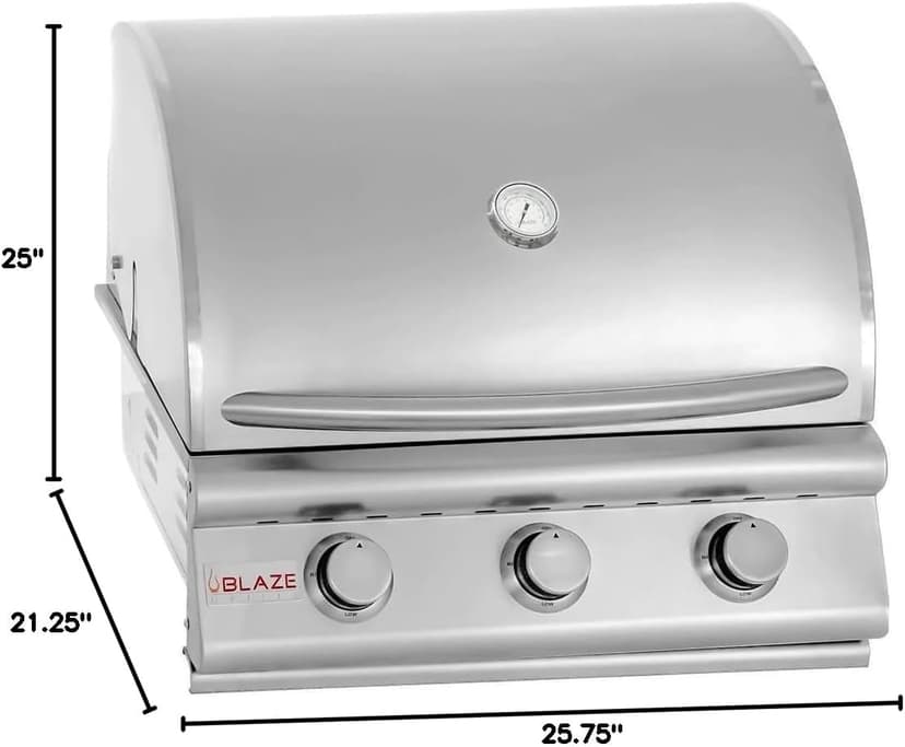 Blaze Grills LBM | 32-inch Outdoor Built-in Grill | 4-Burner Propane Drop in Grill | Commercial Grade Grilling Experience| Stainless Steel Outdoor BBQ | BLZ-4LBM-LP