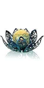 Solar Buddha Statue Outdoor Lights - Waterproof Garden Statue with Lotus, Meditation Zen Spiritual Room Decor for Yard, Patio, Buddha Statue for Home Garden Decor Indoor