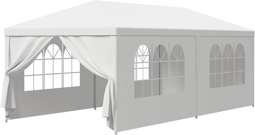 Smartxchoices 10' x 20' Outdoor White Waterproof Gazebo Canopy Tent with Removable Sidewalls Windows Heavy Duty Tent for Party Wedding Events Beach BBQ…