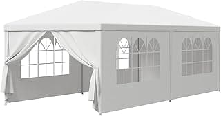 Smartxchoices 10' x 20' Outdoor White Waterproof Gazebo Canopy Tent with Removable Sidewalls Windows Heavy Duty Tent for Party Wedding Events Beach BBQ…