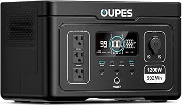 Oupes Exodus 1200 Portable Power Station 1200W (Surge 3600W), 992Wh LiFePO4 Solar Generator with Smart App Control, UPS, 140W USB-C, for Outdoor & Emergency Backup
