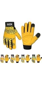 Gardening Gloves for Men and Women, Thorn Proof & Puncture Resistant Working Gloves, Gloves for Safety Work and Gardening, Gardening Gifts, Synthetic Leather Spandex Mechanic with Touchscreen Support