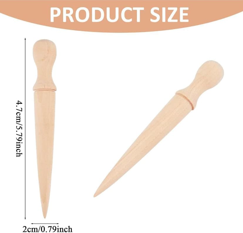 Wooden Hand Dibber, Ergonomic Sow Dibber Hole Punch, 5.79x0.79 inches, Scientific Gardening Excavation Tool for Planting, Yard, Balcony, Nursery, Seedling Transplanting