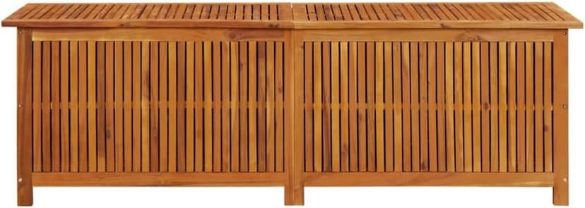 vidaXL Outdoor Storage Box, [Load Capacity Gallon] Deck Box with Gas-Lift Lid, Storage Chest with Water-Resistant Zippered Bag Inside, 68.9''x19.7''x22.8'', Solid Acacia Wood