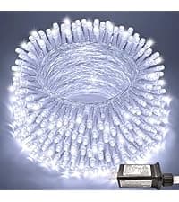 JMEXSUSS 200 LED String Lights Indoor Outdoor Clear Wire, Connectable Warm White Christmas String Lights for Bedroom, 66 Ft Twinkle Fairy String Lights Plug in for Home Wedding Tree Yard Patio Spring