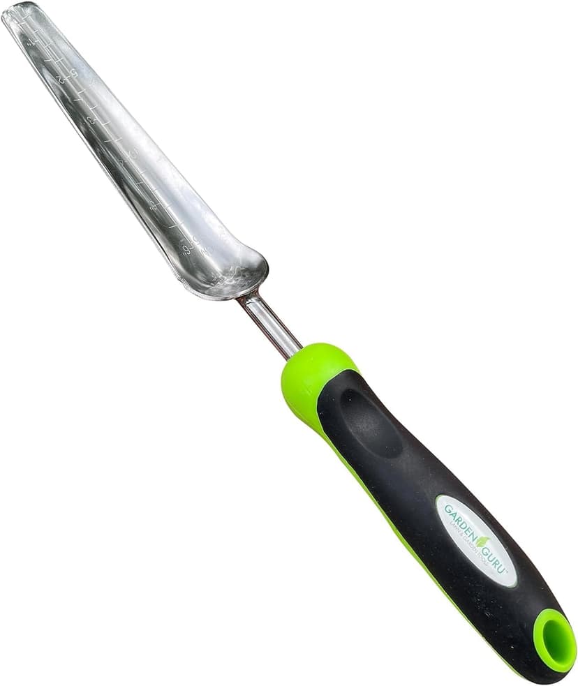 Garden Guru Seed Planting Shovel Trowel Transplanter Widger – Stainless Steel – Rust Resistant - Ergonomic Handle – Perfect Hand Dibber Seedling Bulb Planter Tool for Gardening Planting Transplanting
