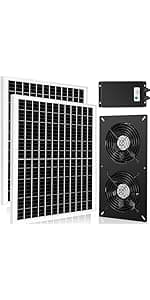 23.6'' Solar Ceiling Fan, 25W Solar Powered Hanging Fans for Outdoor Gazebo, Chicken Coop, Greenhouse, Shed, Dog House, 19.7 Ft Long Cord with On/Off Button