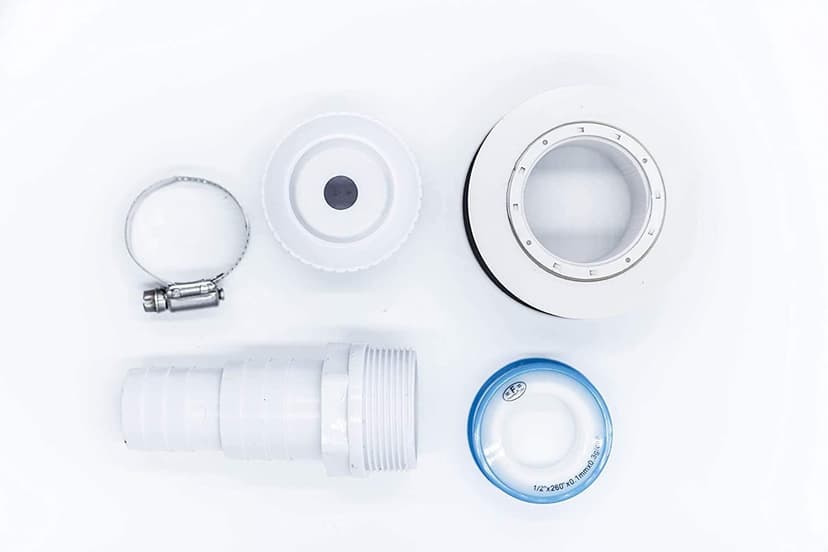 FibroPool Pool Return Jet Kit - Complete with Fittings, Eyeball Assembly, Clamp, Gaskets and PTFE Thread Tape - Compatible with Above Ground Pools