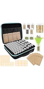 60 Slots Seed Storage Organizer with 20 Seed Envelopes, Sturdy Seed Organizer Storage Box with Zipper Bag Label Stickers(Seeds not Included), Seed Storage Container for Flower Plants Garden