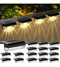 8 Pack Solar Pathway Lights Outdoor, LED Solar Garden Lights Glass Stainless Steel Solar Landscape Lights Up to 12 Hrs Outdoor Solar Lights for Lawn Yard Walkway Driveway