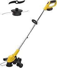 Brushless Motor Metal Blade & Dual-Line Bump-Feed Cordless Weed Wacker with Battery and Charger, Edger Lawn Tool, for Petite Yards and Residential Lawns