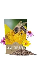 Bee Friendly Wildflower Seed Mix - Bulk 1 Ounce Packet - Over 7,500 Open Pollinated Seeds - Save The Bees!