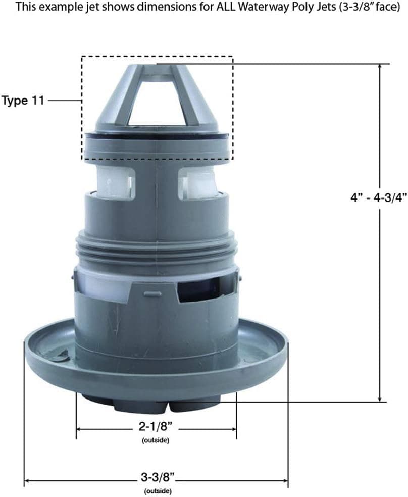 Waterway 210-6070 Pulsator Deluxe Internal Poly Jet, White