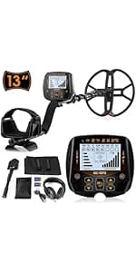 Metal Detector for Adults, Rechargeable Battery for 20H Typical Use, 5 Professional Mode with Higher Accuracy 10” Waterproof Coil for Gold Detecting