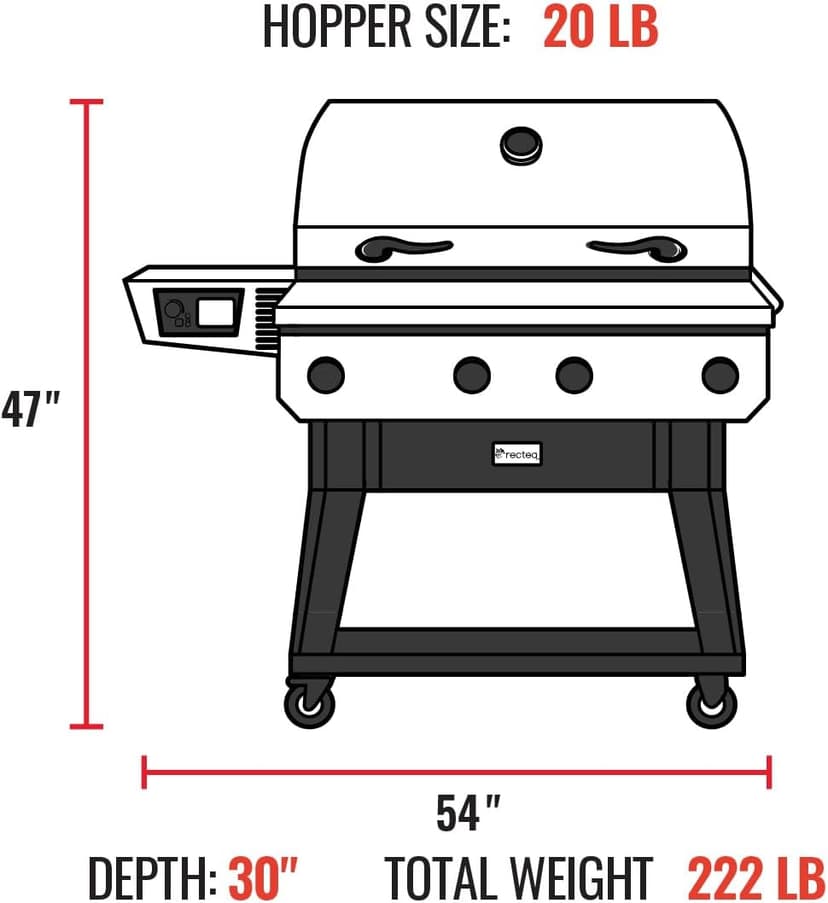 recteq X-Fire Pro 825 Wood Pellet Smoker Grill, Wi-Fi Electric Pellet Grills, Dual Cooking Modes for Hot and Fast + Low and Slow Cooking, Smoke, Sear, & More