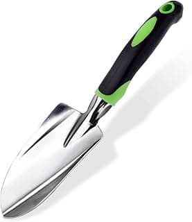 Garden Trowel & Hand Wide Shovel Pointed with Soft Rubberized Non-Slip Ergonomic Handle for Planting, Transplanting, Weeding, Moving and Smoothing Soil - Gardening Gift (Style 1)